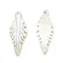 White mother-of-pearl, in shape of leaf, 8 * 20mm x 1pc