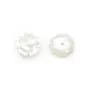 Coupelle fleur en nacre 8 mm blanc x2