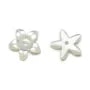 Nacre de couleur blanche, en forme de fleur à 5 pétales, 15mm x 2pcs