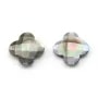 Nacre grise en forme de trèfle facetté 22mm x 1pc
