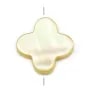 Nacre Jaune or en Forme de Trèfle 18 mm x 1pc