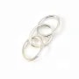 Triple anneau ovale, 8x6x24mm, argent 925 x 2PCS
