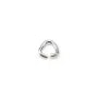 Rhodium 925 silver clover ear studs with cz for half-drilled pearls 8mm x 2pcs
