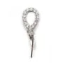 Argent 925 Rhodié Bélière  avec 1 strasses18mm x 1 pcs 