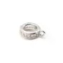 Poussoir attache breloque pour corde,zircons, Argent 925, 7 mm  x1pc