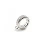 Poussoir attache breloque pour corde,zircons, Argent 925, 7 mm  x1pc