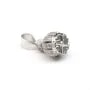 Attach pompom with strass ,sterling silver 925 rhodium,20mm x 1pc