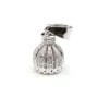 Attache pompon strass, argent 925 rhodié, 20mm x 1pc