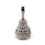Attach pompom with strass ,sterling silver 925 rhodium,34mm x 1pc