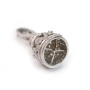 Attach pompom with strass ,sterling silver 925 rhodium,34mm x 1pc