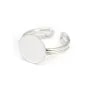 Sterling Silver 925  Simple Ring round Adjustable12 mm x 1pc