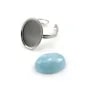 Bague réglable en argent 925, avec un support oval 13x18mm x 1pc