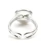Bague   réglable support rond 12mm en argent 925 x 1pc