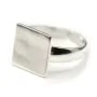 Argent 925 Bague réglable support carre 12mm x 1pc