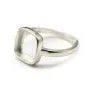 Bague réglable support cabochon carré 10mm en argent 925 x 1pc