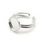 Bague   réglable support rond 10mm en argent 925 x 1pc