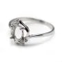 Argent 925 Support Bague pour les cabochons 4x6mm & Zircon x 1pc