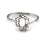 Argent 925 Support Bague pour les cabochons 4x6mm & Zircon x 1pc