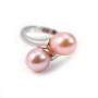 Sterling silver 925 rings for double half- drille x 1pc