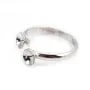 Argent 925 support bague réglable pour double perles semi-percées x 1pc 