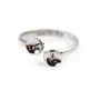 Argent 925 support bague réglable pour double perles semi-percées x 1pc 