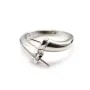 Bague réglable flexible double pour semi percées en argent 925 x 1pc