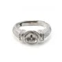 Sterling Silver 925 adjustable ring mount pearl with zircon x 1pc