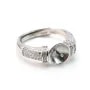 Sterling Silver 925 adjustable ring mount pearl with zircon x 1pc