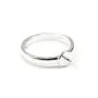Bague réglable avec socle plat et tige, en argent 925, pour perles semi-percées x 1pc
