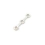 Argent 925 Barrette 3 Rangs  x 4pcs