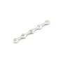 Argent 925 Barrette 4 Rangs  x 2pcs