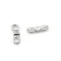 Argent 925 Barrette 2 Rangs avec ziron x 1pc