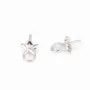Bélière coupelle pour perles semi-percées, Argent 925 Rhodié 4mm x 4 pcs 