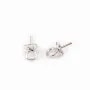 Bélière pour perles semi-percées, Argent 925 Rhodié, 6mm  x 4  pcs