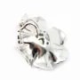 Argent  925 Rhodié pendant  fleur 25mm pour perles semi-percés x 1PC