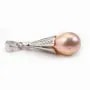 Pendant & umbrella with strass, silver 925 rhodium,for half- drille x 1pc