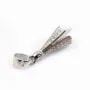 Pendant & umbrella with strass, silver 925 rhodium,for half- drille x 1pc