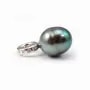 Bélière avec strasse, Argent 925 Rhodié 7x11.5mm  x1pc