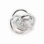 Bélière & fleur, argent 925 rhodié,pour perles semi-percées x 1pc