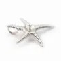 Bélière & étoile de mer, argent 925 rhodié,pour perles semi-percées x 1pc