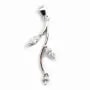Argent 925 rhodié pendentif en fleur avec zircon 35mm x 5 PCS  