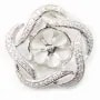 Argent 925 pendentif fleur avec zircon 20mmX 1pcs 