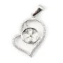 Argent 925 Rhodié Bélière  pour deux perles 16mm x 5 pcs