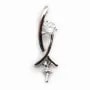 Argent 925 pendentif croise avec zircon 20mmX 5pcs 