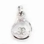 Pendentif  Goutte pour perles semi-percées Argent 925 Rhodié 1pc