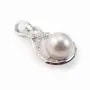 Pendentif  Goutte pour perles semi-percées Argent 925 Rhodié 1pc