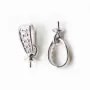 Argent 925 Rhodié Bélière  avec 4 strasses 14mm x 20 pcs 