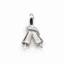 Argent 925 Rhodié Bélière  pour deux perles 16mm x 5 pcs
