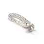 Bélière en argent 925 rhodié 5x14mm & zirconium coupelle 4mm x 1pc