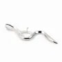 Bélière & serpent, argent 925 rhodié,pour perles semi-percées x 1pc